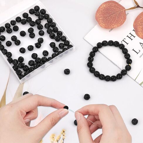 100Pcs 10mm Blue Round Plastic, Glass Beads - Craft Beads for DIY Jewelry Making (Black) in Saudi Arabia