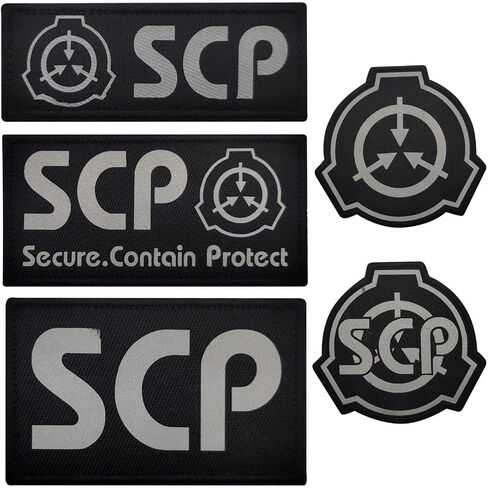5PCS SCP Patch, Special Containment Procedures Foundation Infrared Reflective Patch, Tactical Military Badges Embroidered Sew On Morale Applique with Hook and Loop Patch (5PCS) in Saudi Arabia
