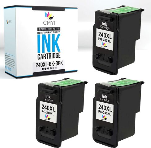 240XL Black Replacement Ink Cartridge for Canon PIXMA MG2120, MG2140, MG2220, MG3120, MG3122, MG3140, MG3200, MG3220, MG3222, MG3500, MG3520, MG3522, MG3620, MG4120, MG4140, MG4220, MX372, MX392 in Kuwait