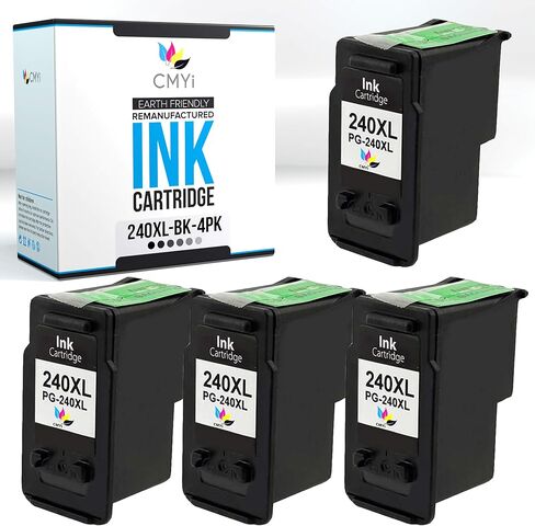 240XL Black Replacement Ink Cartridge for Canon PIXMA MG2120, MG2140, MG2220, MG3120, MG3122, MG3140, MG3200, MG3220, MG3222, MG3500, MG3520, MG3522, MG3620, MG4120, MG4140, MG4220, MX372, MX392 in Kuwait