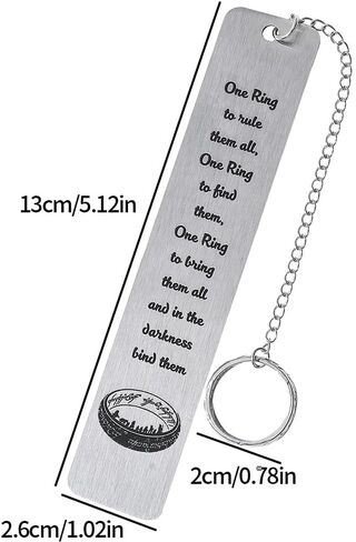 3Pcs Fantasy Bookmark Set - Metal Bookmarks with Elvish Leaf Pendant, Sword Charm & Evenstar Engraving, Epic Quotes Carved Jewelry for Book Lovers, Dark Academia Gifts for Readers (3Pcs-Silver) in Saudi Arabia