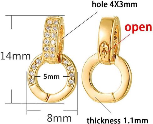 925 Sterling Silver Micro Pave Cubic Zirconia Pendant Bail Clasp Twister Clasps Connector Necklace Bracelet Extender Clasps and Closures for DIY Jewelry(Silver Original) in Kuwait