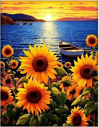 Kynbklass Diamond Art Kit للبالغين ، مجموعة حرفية Full Full Sunflower Diy Art ، فن الزهرة الماس لديكور الجدار المنزلي ، إكسسوارات وأدوات كاملة (الاسترخاء/الهدايا) in Saudi Arabia