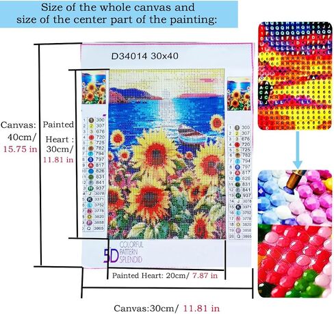 Kynbklass Diamond Art Kit للبالغين ، مجموعة حرفية Full Full Sunflower Diy Art ، فن الزهرة الماس لديكور الجدار المنزلي ، إكسسوارات وأدوات كاملة (الاسترخاء/الهدايا) in Saudi Arabia