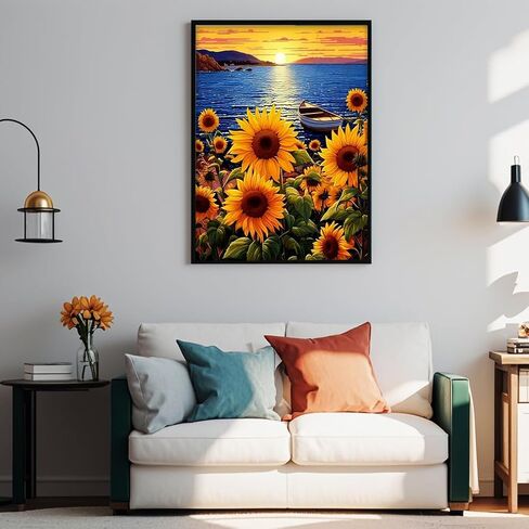 Kynbklass Diamond Art Kit للبالغين ، مجموعة حرفية Full Full Sunflower Diy Art ، فن الزهرة الماس لديكور الجدار المنزلي ، إكسسوارات وأدوات كاملة (الاسترخاء/الهدايا) in Saudi Arabia