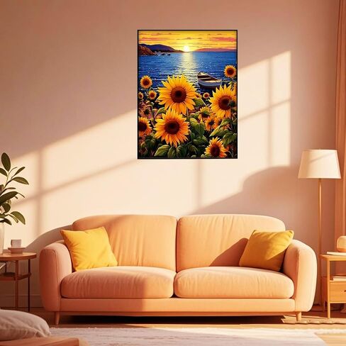 Kynbklass Diamond Art Kit للبالغين ، مجموعة حرفية Full Full Sunflower Diy Art ، فن الزهرة الماس لديكور الجدار المنزلي ، إكسسوارات وأدوات كاملة (الاسترخاء/الهدايا) in Saudi Arabia