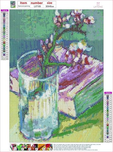 LXTONG Van Gogh Apricot Blossoms Diamond Painting Kit 5D Full Round Diamond Dots Gem Art Van Gogh Diamond Embroidery Paintings for Adult Home Wall Decor (30X 40 CM) in Kuwait