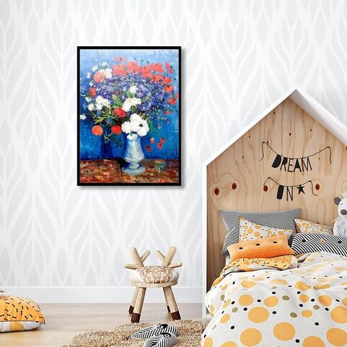 Lxtong van gogh Apricot Blossoms Diamond Painting Kit 5D Full Round Diamond Dots Gem Art Van Gogh Diamond Diamond Paints for البالغين ديكور الجدار المنزلي (30x 40 سم) in Kuwait