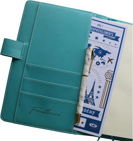 غطاء جلدي A5 PU Faux لمخططي دفاتر ، حالة مخطط قابلة لإعادة التعبئة [Cover فقط] (أسود) in Kuwait