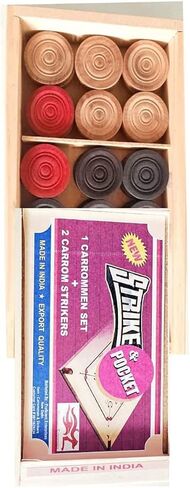 Annafi® Carrom Coin مصنوعة من Crystal Look PVC. مجموعة كاملة من 24 عملات COINS PVC جذابة + 1 مجموعة COROM CARROM COROM COINS | يمكن استخدامها في الداما (العملات المعدنية البلورية) in Kuwait