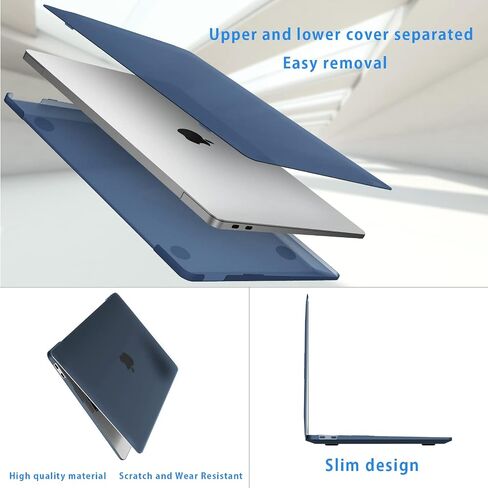 Compatible with MacBook Air 13.6 inch Case 2024 2023 2022 Release M3 A3113 M2 A2681 with Liquid Retina Display Touch ID, Plastic Hard Shell Case Cover & Screen Polishing Cloth, Matte Black in Saudi Arabia