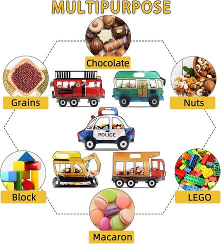 30 Pack Goodie Bags Cartoon Mix Car Candy Treat Bags Small Plastic Ziplock Seal Bags Gift Candy Bags with Handle Resealable Packaging Food Storage Bags Party Favor Birthday Bags(Mix Car) in Kuwait