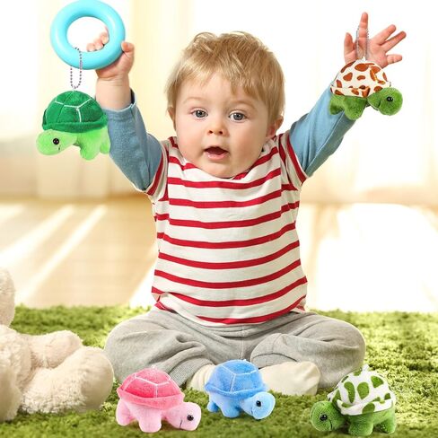 Hydren 24 pcs سلحفاة صغيرة محشوة لعبة Soft Sea Turtle Animal Plush Toys رائعتين محشوة بالحيوانات الزخرفة لحفلة عيد ميلاد شاطئ المحيط (نمط حي) in Saudi Arabia