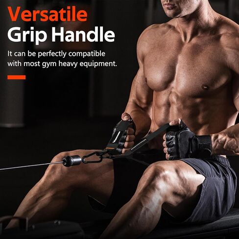 RENRANRING Gym Exercise Handles, Replacement Handle Attachments for Cable Machine Pulleys, Resistance Band and Strength Trainer, Pull Down Workout Accessories, Home Gym Add On Equipment in Kuwait