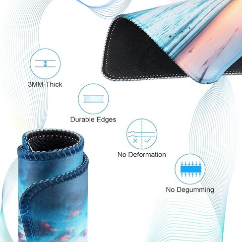 3 Pack Small Mouse pad Beach Square Mouse Mat for Wireless Mouse Office Computer Mousepad for Desk Mat Laptop with Non-Slip Rubber Base (Sea) in Kuwait