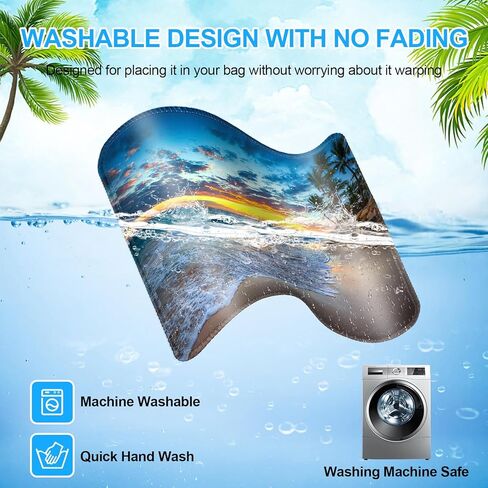 3 Pack Small Mouse pad Beach Square Mouse Mat for Wireless Mouse Office Computer Mousepad for Desk Mat Laptop with Non-Slip Rubber Base (Sea) in Kuwait