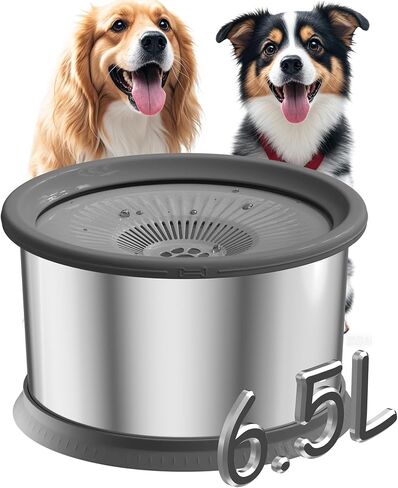 2.5L Dog Water Bowl 101oz Stainless Steel Dog Water Bowls, Spill Proof Slow Water Bowl for Dogs No Splash Pet Water Dispenser with Non-Slip Base, No Spill Water Bowl for Dogs and Cats in Saudi Arabia
