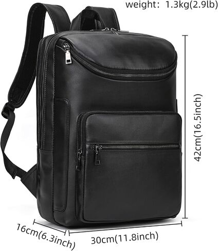 Genuine Leather Shoulder Bag Men Women Casual Backpack Slim Daypack Laptop Rucksack Business Travel Outdoor Bag in Kuwait