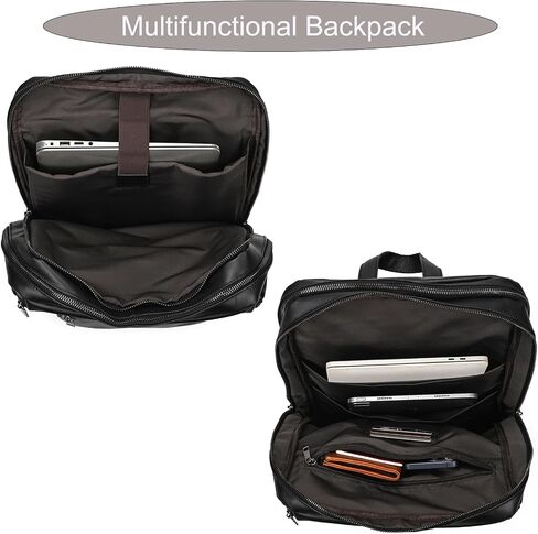 Genuine Leather Shoulder Bag Men Women Casual Backpack Slim Daypack Laptop Rucksack Business Travel Outdoor Bag in Kuwait