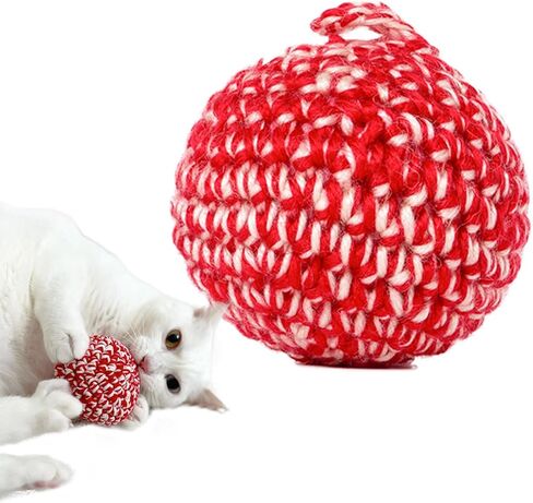 Jayu Pet Red Cat Ball [W/Pell Version] - Catnip Inside Cat Toy ، ألعاب Silvervine Ball ، ألعاب Cat للقطط الداخلية ، لعبة Cat Ball التفاعلية ، ألعاب القطط القاسية ، هدايا القط (2.7 في ، 7 سم) in Kuwait