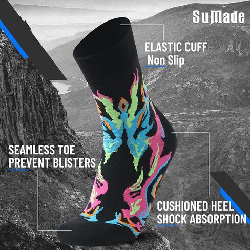 Mens Waterproof Cycling Socks,Lightweight Water Resistant Cushioned Breathable Coolmax Anti-Odor Fishing Hunting Wading Socks as Rain Gear 1 Pair (Black,Large) in Kuwait