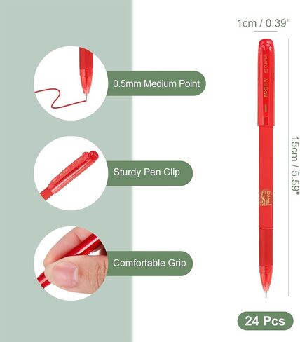 M&G Gel Pen Medium Point 0.5mm, 24 Pcs Smooth Black Gel Ink Rollerball Pen for Home Office Writing Note Taking Journaling Business, Style 4 in Saudi Arabia