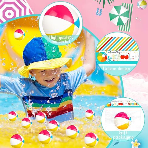 Denylo pro 24 Sets Mini Beach Stress Pink Balls Summer Bulk Gifts with Ball Summer Cards Plastic Bags for Birthday Beach Hawaiian Party Favors Summer Water Games in Saudi Arabia