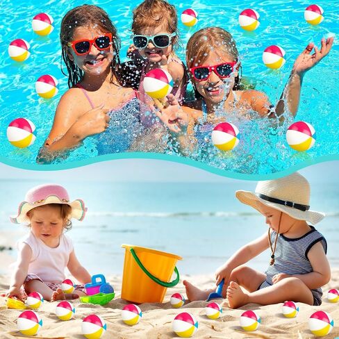 Denylo pro 24 Sets Mini Beach Stress Pink Balls Summer Bulk Gifts with Ball Summer Cards Plastic Bags for Birthday Beach Hawaiian Party Favors Summer Water Games in Saudi Arabia