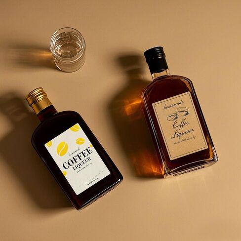 40 جهاز كمبيوتر محلي الصنع قهوة المسكرات كرافت ورق زجاجة ملصقات ملصقات مصنوعة يدويا مع ملصقات زجاجة الحب ، 2 × 3 بوصة in Kuwait