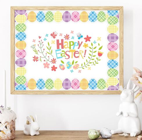 65.6 Ft Boho Easter Bunny Bulletin Board Border Colorful Rabbit Die Cut Border Trim Sticker Roll for Home Classroom Spring Party Wall Decoration in Saudi Arabia