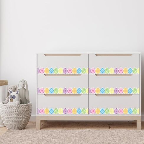 65.6 Ft Boho Easter Bunny Bulletin Board Border Colorful Rabbit Die Cut Border Trim Sticker Roll for Home Classroom Spring Party Wall Decoration in Saudi Arabia