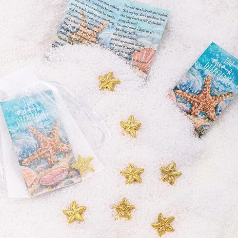 Unittype 50 Pack Starfish Story Gifts Starfish Lapel Pin on Creatization Cards with Facs Thought There Thanks Employe Emberiation شكرًا لك هدايا المعسكر للبنات فتيان (الذهب) in Kuwait