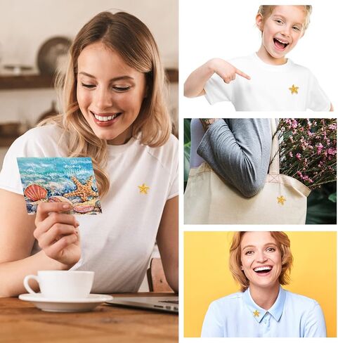 Unittype 50 Pack Starfish Story Gifts Starfish Lapel Pin on Creatization Cards with Facs Thought There Thanks Employe Emberiation شكرًا لك هدايا المعسكر للبنات فتيان (الذهب) in Kuwait
