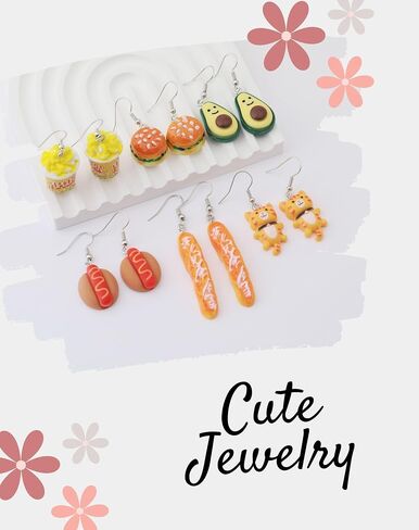 40 Pairs Cute Earring Collection: Cute, Funky, and Weird Earrings for Women and Teens in Kuwait