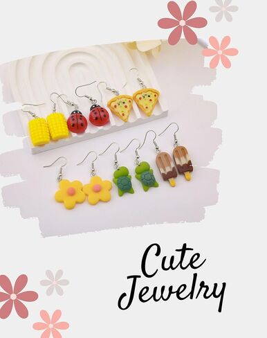 40 Pairs Cute Earring Collection: Cute, Funky, and Weird Earrings for Women and Teens in Kuwait