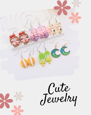 40 Pairs Cute Earring Collection: Cute, Funky, and Weird Earrings for Women and Teens in Kuwait