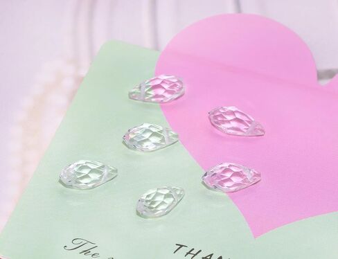 Teardrop Crystal Glass Beads Faceted Hanging Dangle Pendant for Chandelier Jewelry Making Drilled Beads Bracelet Earring Necklace Crafting, 6x12mm, 100PCS (Clear AB) in Saudi Arabia