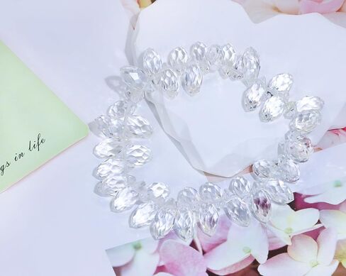 Teardrop Crystal Glass Beads Faceted Hanging Dangle Pendant for Chandelier Jewelry Making Drilled Beads Bracelet Earring Necklace Crafting, 6x12mm, 100PCS (Clear AB) in Saudi Arabia