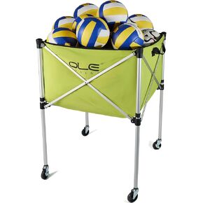 Ball Cart,Volleyball Ball Cart with Wheels 26 Balls,Portable ball Cart,Ball Storage,Collapsible Sports Ball Equipment Cart for Volleyball, Rugby,Soccer【 Indoor Outdoor】