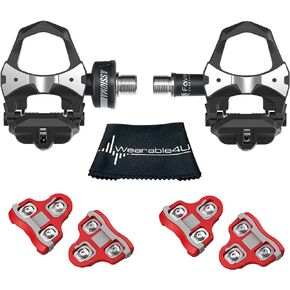 Favero Assioma Uno Pedal Based Cycling Power Meter with Extra Cleats and Wearable4U Cleaning Cloth Bundle
