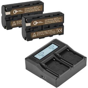 2X NP-F550 7.2V 18.72Wh Li-Ion Batteries, Bundle with Green Extreme Dual Charger Kit