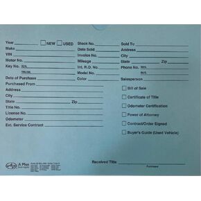 Vehicle/Automotive Deal Jackets - Blue - (P5)