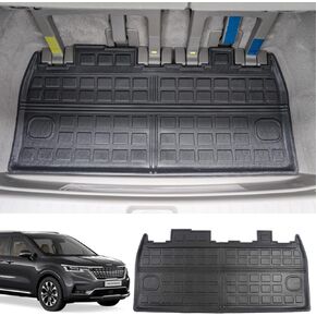 سجادات مسند الظهر powoq متوافقة مع 2022-2024 Kia ​​Carnival واقي المقعد الخلفي غير الهجين خلف الصف الثالث لملحقات Kia Carnival 2022 2023 2024 (حصيرة مسند الظهر الخلفي)