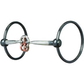 Weaver Leather Ring Snaffle Bit Black Steel, 5