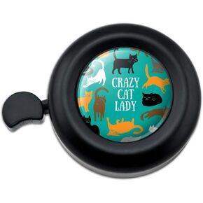 Crazy Cat Lady Teal Orange Black Brown Bicycle Handlebar Bike Bell