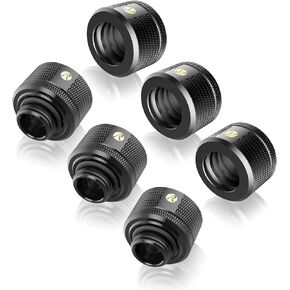 RAIJINTEK PELIAS SILVER - D141806 G1/4" 14mm OD Straight Brass Fittings, Silver, 6 Pack (0R40B00232)
