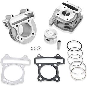 GY6 50cc-100cc Cylinder Head Kit Assy 50mm Big Bore with 69mm Valves for 139QMA 139QMB Engine Scooter Moped ATV Go Kart Quad