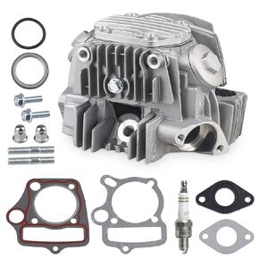 WATERWICH Engine Cylinder Head Compatible with 110CC 107CC 90CC with Big Bore Gaskets and Piston Set for 4 Stroke 110cc Engine ATV Go Kart