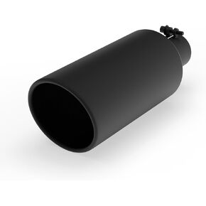 Richeer 3 to 6 inch Exhaust Tip, 3" inlet 6" Outlet 15" Overall Length Stainless Steel Exhaust Tip Surface Polished Finish Universal for Vehicles with 3" O.D. Exhaust Tailpipe, Rolled Edge, Bolt on