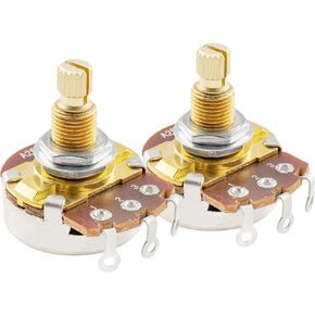 Musiclily Pro Brass Thread Full Metric Sized Control Pots A1 Meg Audio Taper Potentiometers for Guitar (Set of 2)